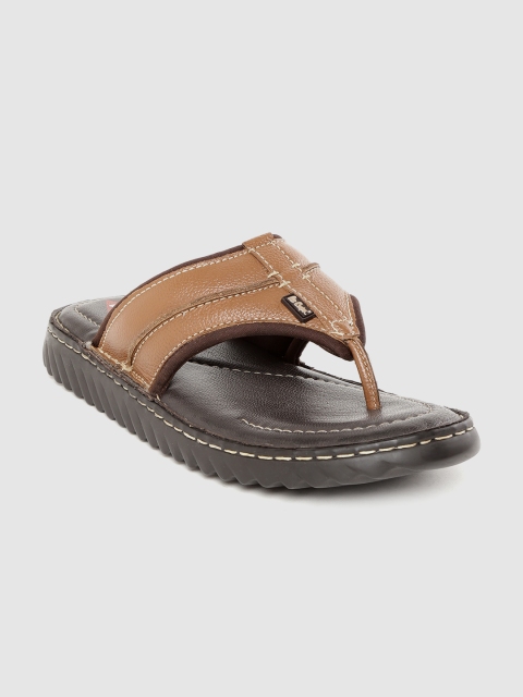 

Lee Cooper Men Brown Solid Leather Comfort Sandals