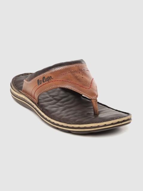 

Lee Cooper Men Brown Leather Comfort Sandals