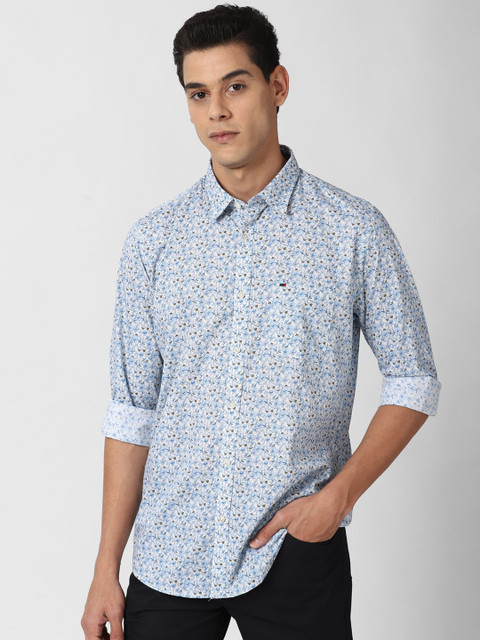

Peter England Casuals Men Blue Slim Fit Printed Casual Shirt