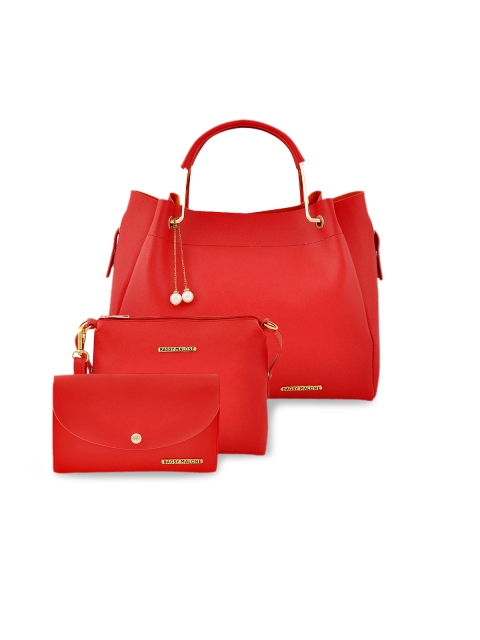 

Bagsy Malone Set of 3 Red Solid Handheld Bag