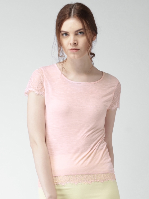 

Mast & Harbour Women Pink Lace Top