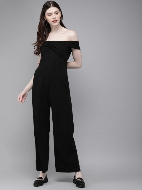 

SASSAFRAS Women Black Solid Basic Jumpsuit