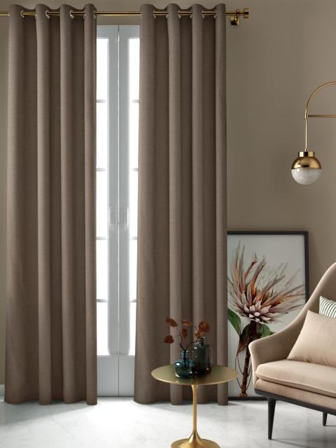 

Aura Brown Jacquard Single Door Curtain
