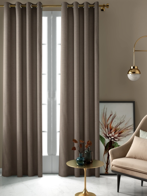 

Aura Taupe Solid Single Long Door Curtain