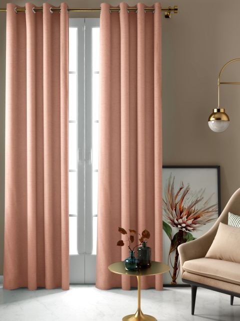 

Aura Peach-Coloured Single Door Curtain