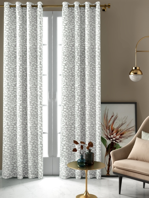 

Aura Grey Single Long Door Jacquard Patterned Curtain