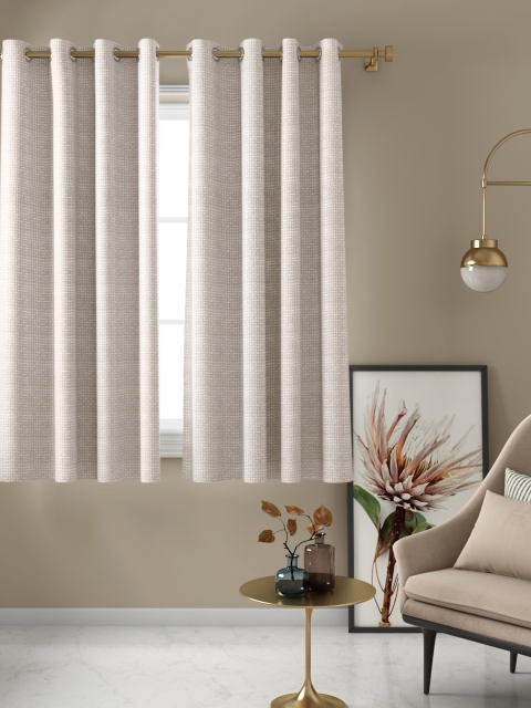 

Aura Beige & Off-White Jacquard Self Design Single Window Curtain