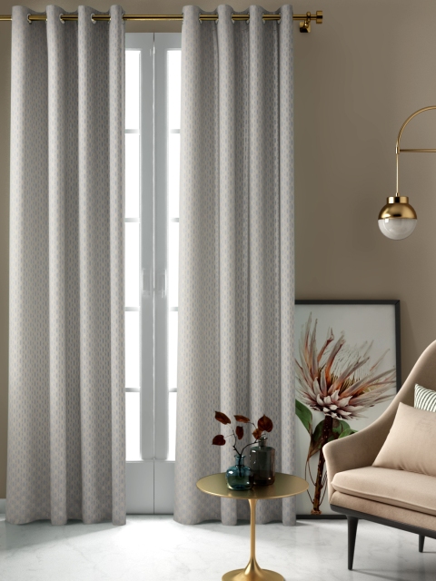 

Aura Grey & Golden Geometric Jacquard Single Door Curtain