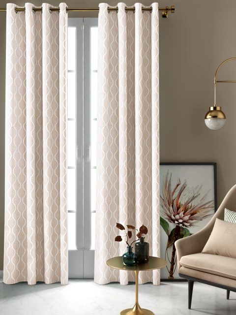 

Aura Pink Single Sheer Patterened Door Curtain