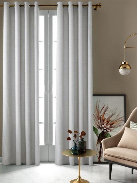 

Aura Grey Single Long Door Curtain, Silver