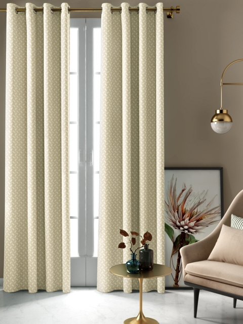 

Aura Yellow Single Door Jacquard Patterned Curtain