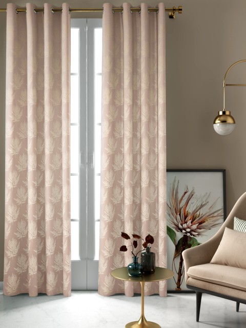

Aura Beige & Cream-Coloured Single Jacquard Patterned Door Curtain