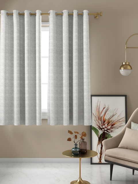 

Aura Grey Jacquard Patterened Single Window Curtain