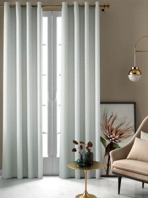 

Aura Grey Geometric Jacquard Single Door Curtain