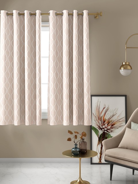 

Aura Pink Jacquard Single Window Curtain