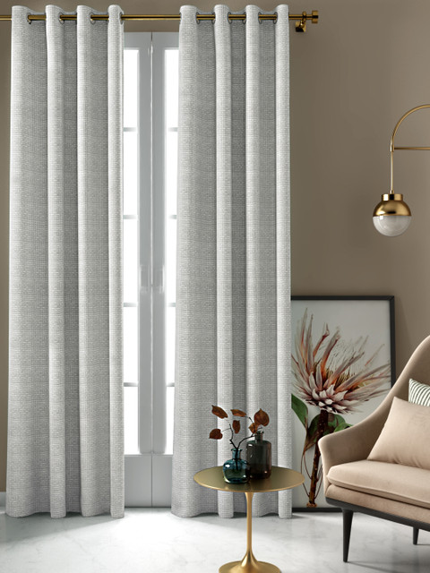 

Aura Grey Single Door Patterened Curtain