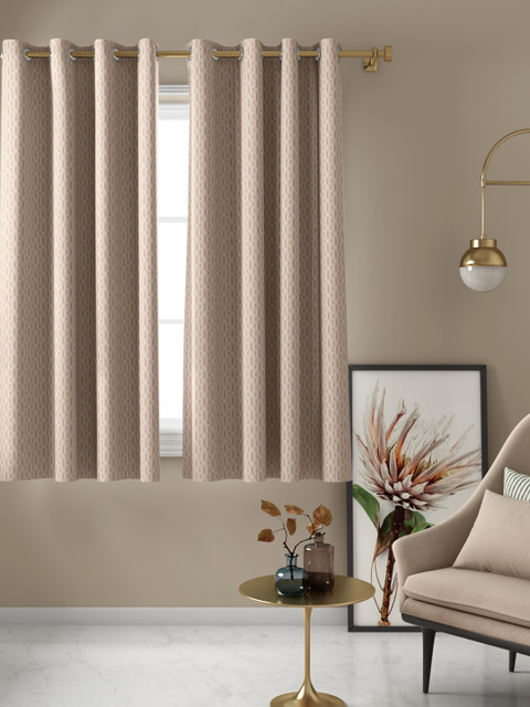 

Aura Beige Single Jacquard Patterned Window Curtain