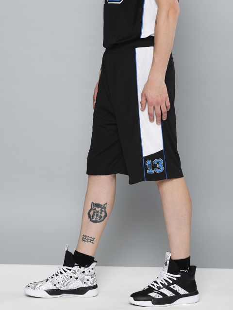 

HRX by Hrithik Roshan Men Black Solid Regular Fit Basketball Shorts