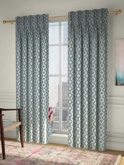 

CURTAIN LABEL Green Set of 2 Long Door Curtains