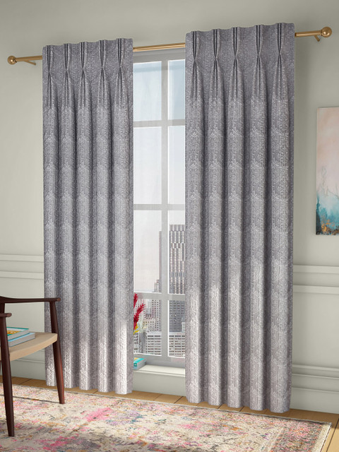 

CURTAIN LABEL Grey Set of 2 Long Door Curtains