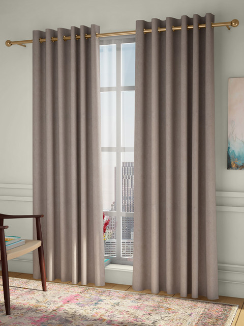 

CURTAIN LABEL Beige Set of 2 Long Door Curtains