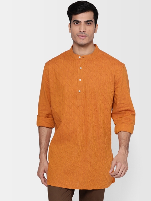

Fabindia Men Orange Patterned Straight Kurta