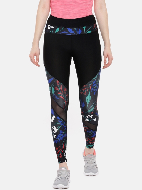 

ARX Active Women Black & Blue Printed Tights