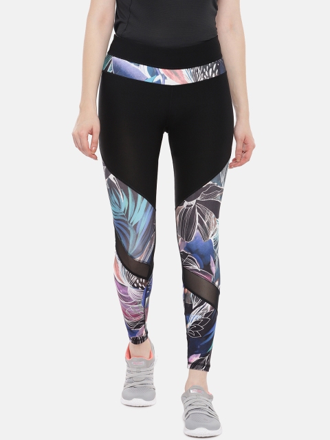 

ARX Active Women Black & Blue Printed Tights