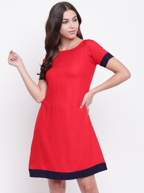 

Ginni Arora Label Women Red Solid A-Line Dress