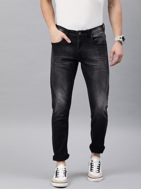 

American Crew Men Black Slim Fit Mid-Rise Clean Look Stretchable Jeans