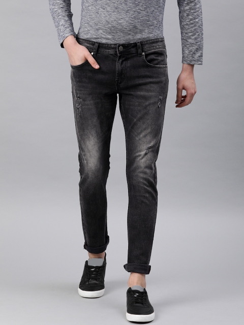 

American Crew Men Black Slim Fit Mid-Rise Mildly Distressed Stretchable Jeans