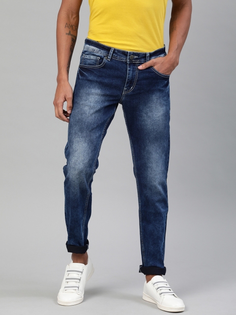 

American Crew Men Blue Slim Fit Mid-Rise Clean Look Stretchable Jeans