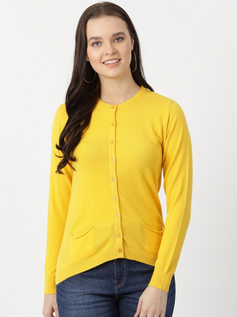 

Monte Carlo Women Yellow Solid Cardigan Sweater