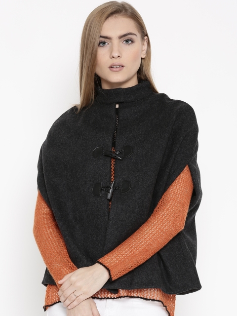 

United Colors of Benetton Charcoal Grey Woollen Jacket