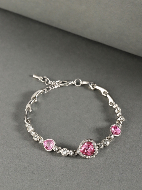 

Jewels Galaxy Pink Silver Plate CZ Studded Bracelet