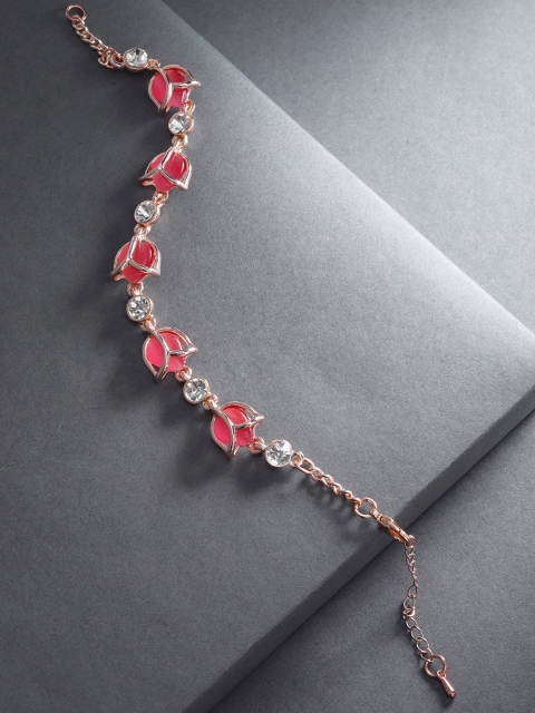

Jewels Galaxy Pink Rose Gold-Plated CZ Studded Bracelet