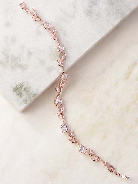 

YouBella Women Rose Gold-Plated Stone-Studded Link Bracelet