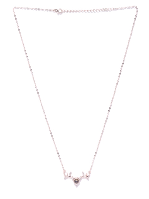 

YouBella Women Rose Gold-Plated Stone Studded Minimal Necklace