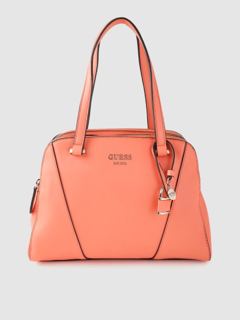 

GUESS Coral Orange Solid Shoulder Bag