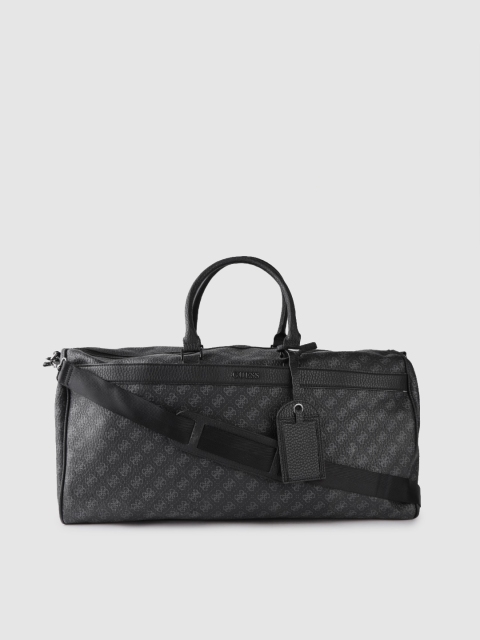 

GUESS Women Black Brand Logo Printed Duffle Bag