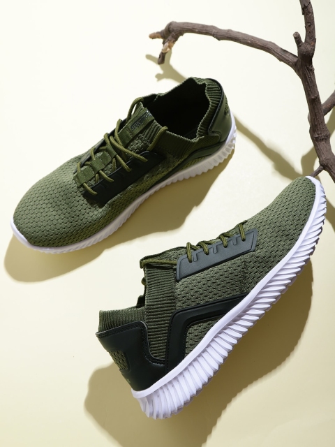 

Roadster Men Olive Green Solid Sneakers