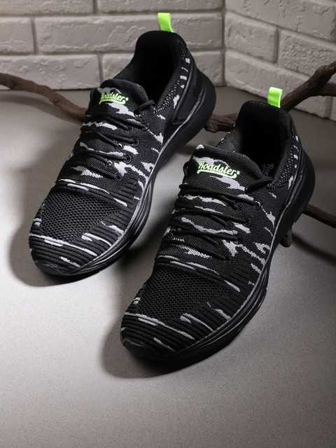 

Roadster Men Black & Grey Printed Sneakers