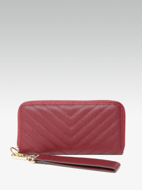 

20Dresses Women Maroon Quilted Zip Around Wallet