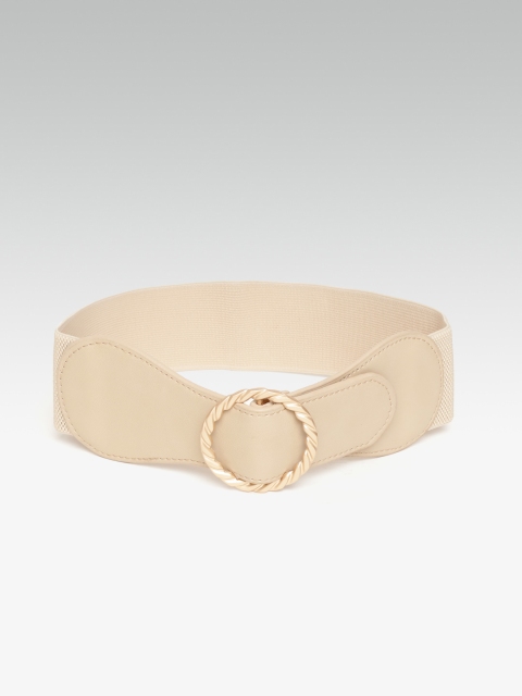 

20Dresses Women Beige Solid Stretchable Wide Belt