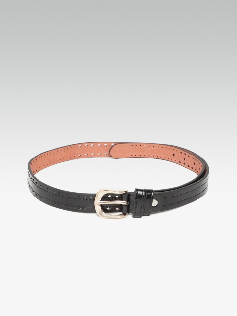 

20Dresses Women Black Laser Cut Detail Slim Belt