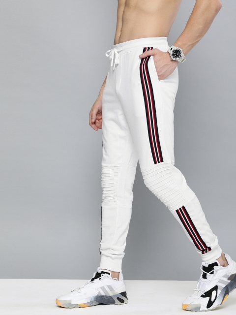 

Harvard Men White Solid Side Striped Joggers