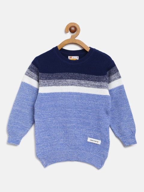 

Nauti Nati Boys Blue & White Colourblocked Sweater