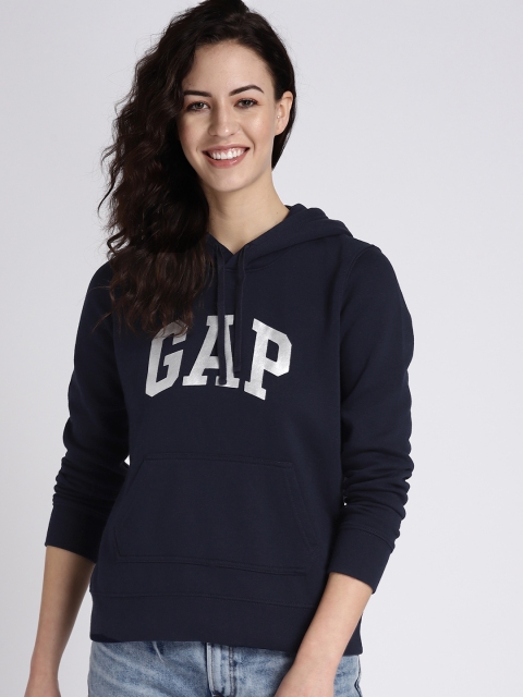 

GAP Women Logo Pullover Hoodie, Navy blue