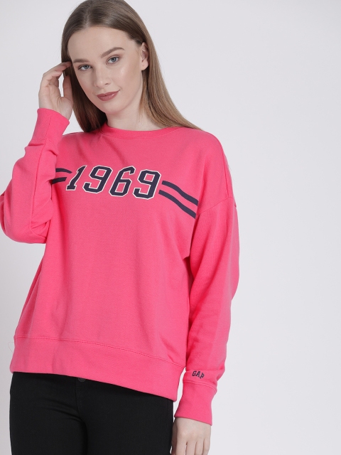 

GAP Women Pink Printed Sweatshirt