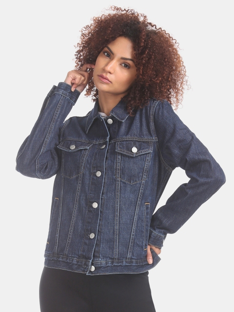 

GAP Women Blue Solid Lightweight Denim Jacket